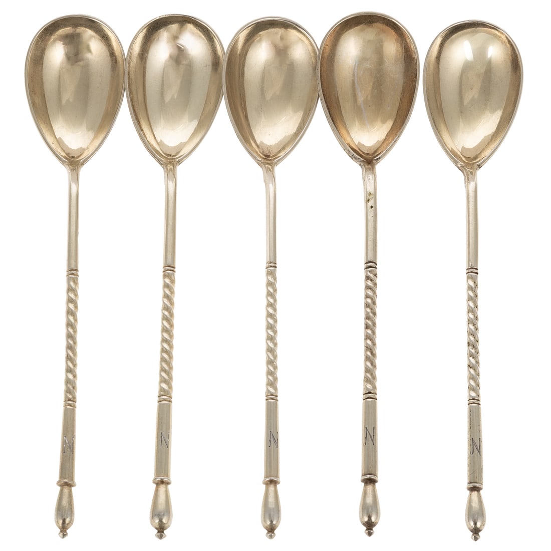 12 Russian Niello Silver Teaspoons (1 of 5)