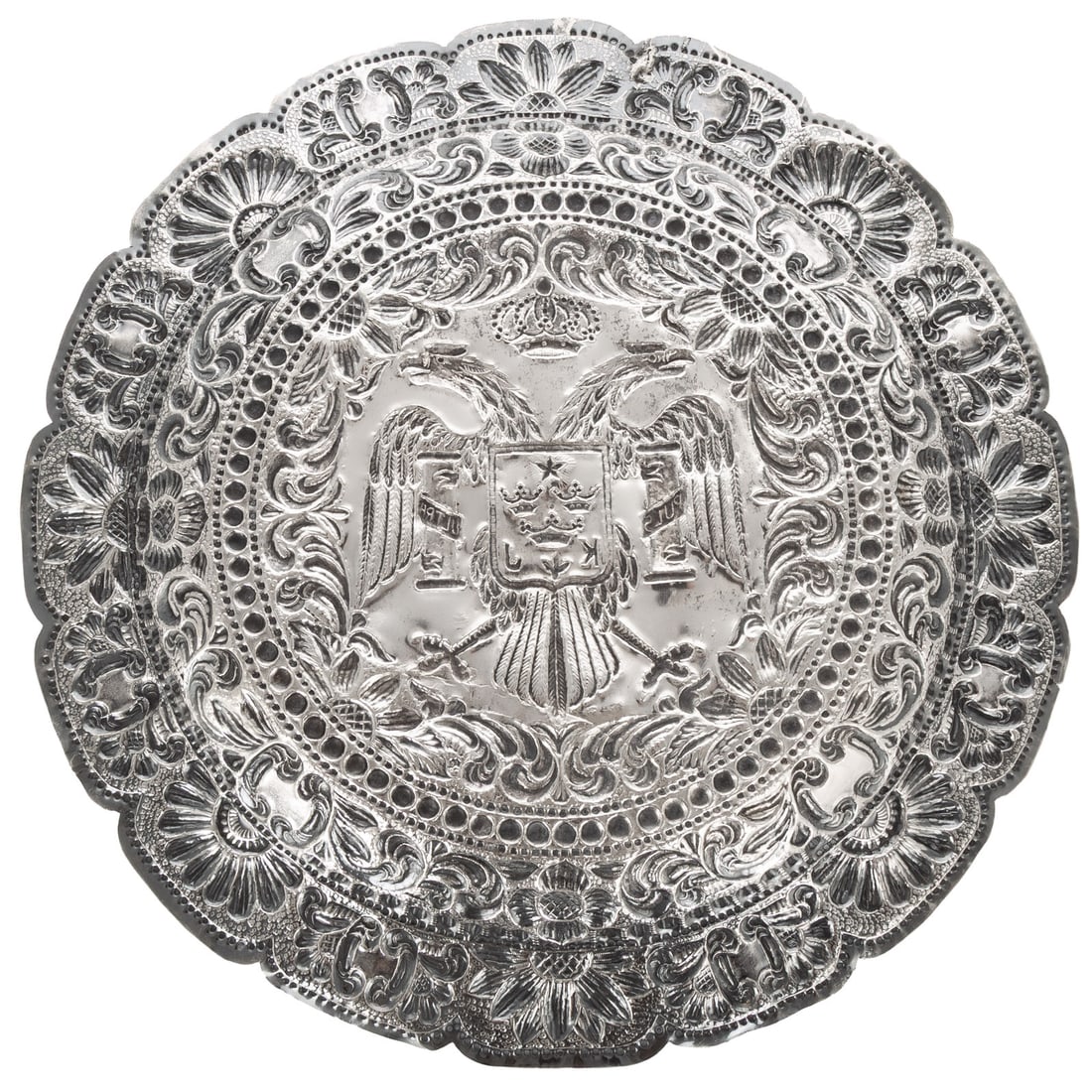 Peruvian Silver Repousse Charger - 2
