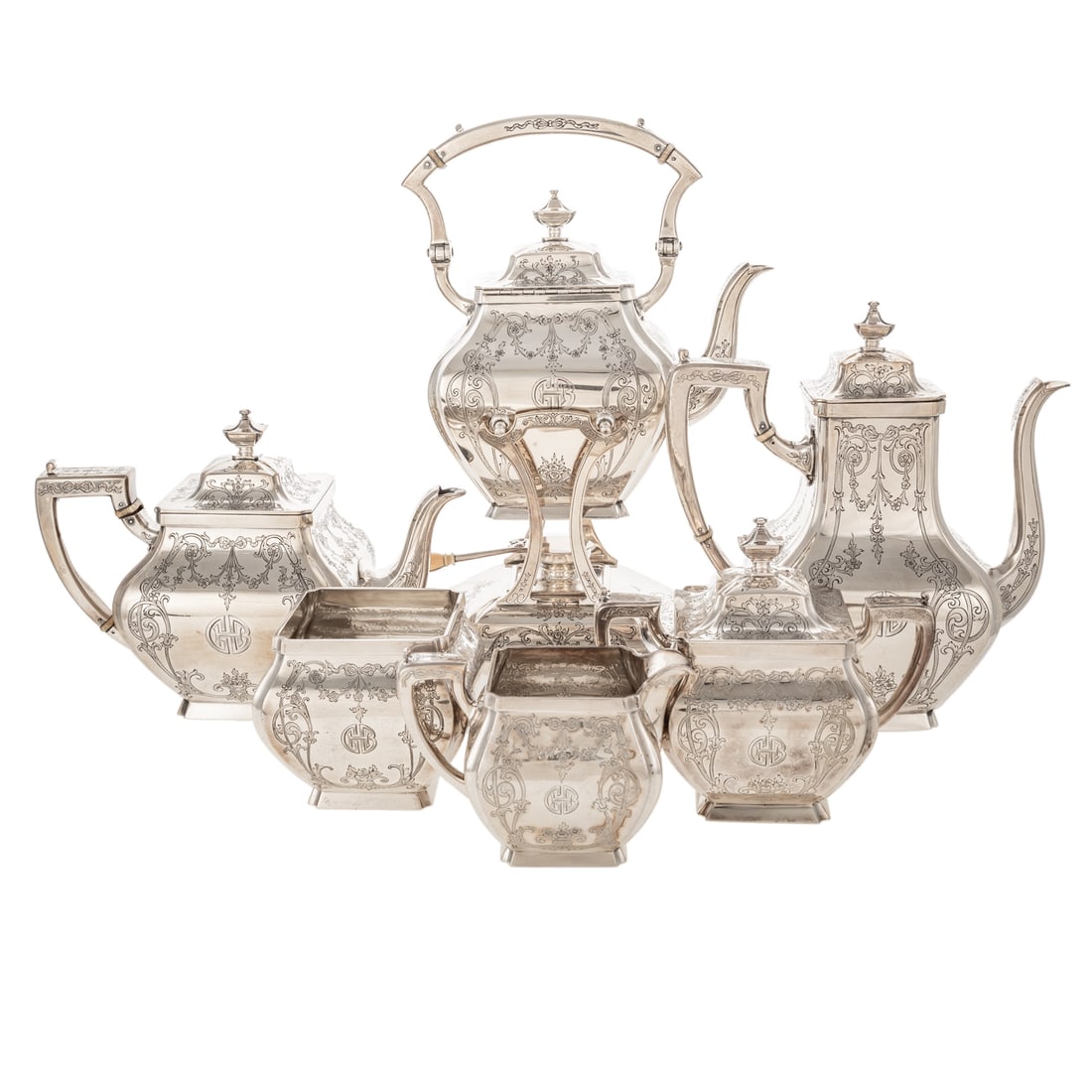 Six-Piece Gorham Sterling Tea & Coffee Service (1 of 10)
