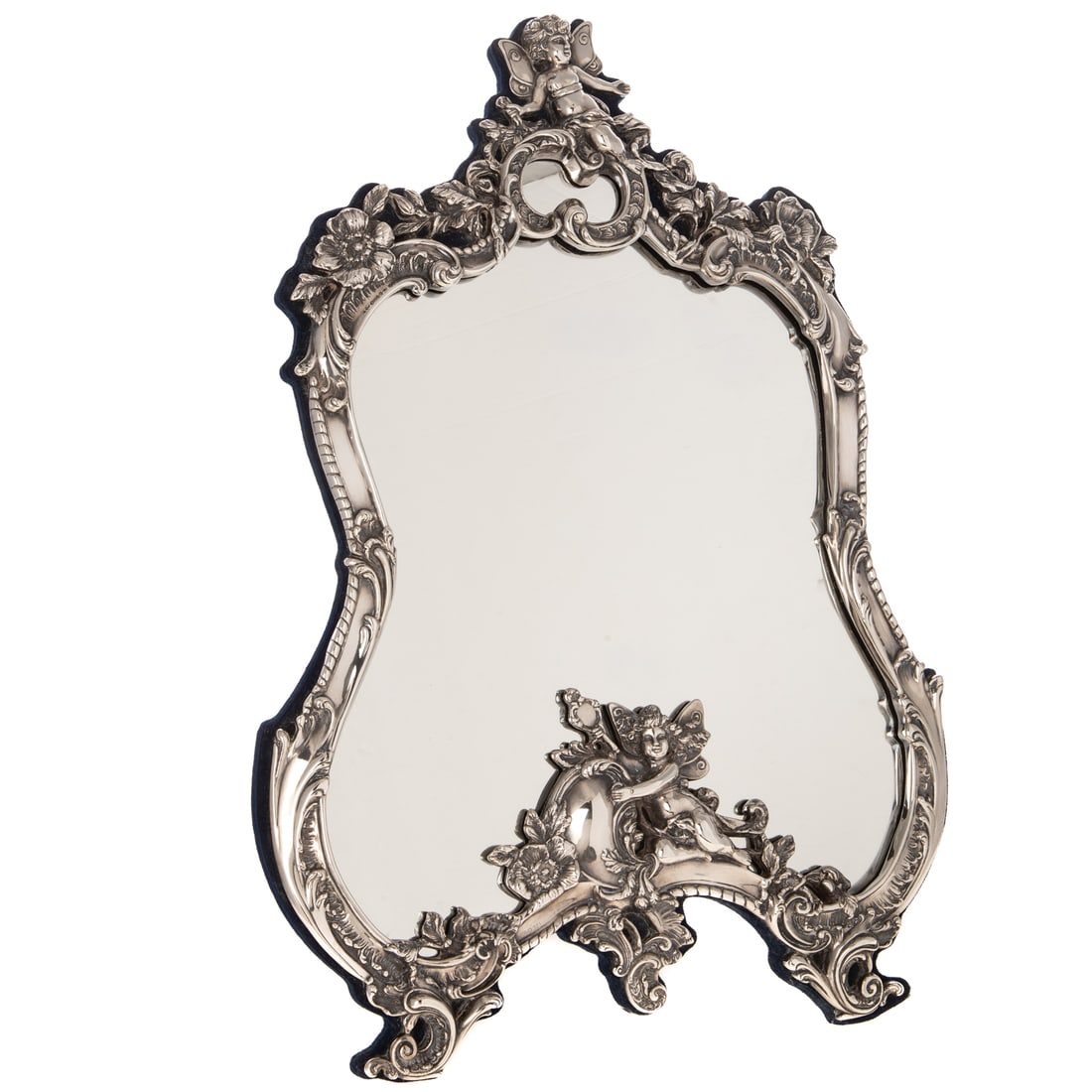 Ornate Sterling-Mounted Dresser Mirror (1 of 4)