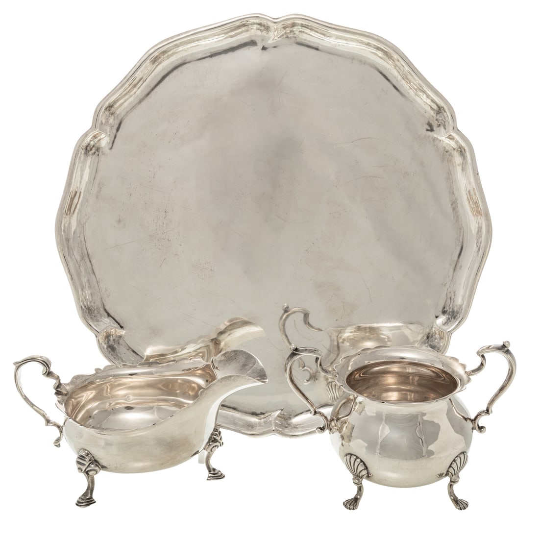 Three Pieces of Georgian Style Silver Hollowware (1 of 5)