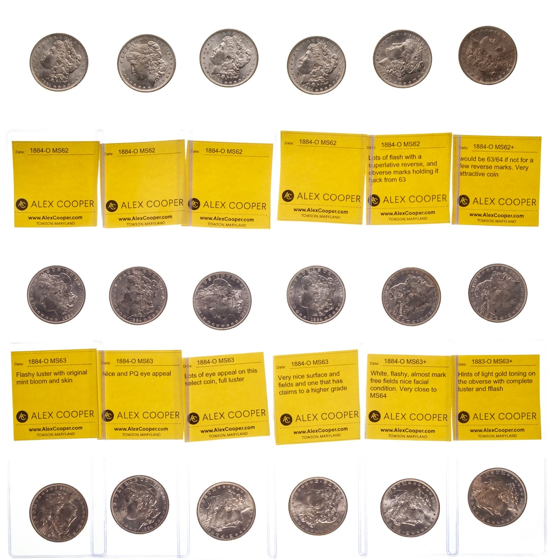 Eighteen 1884-O Morgan Dollars - Flashy Group (1 of 5)