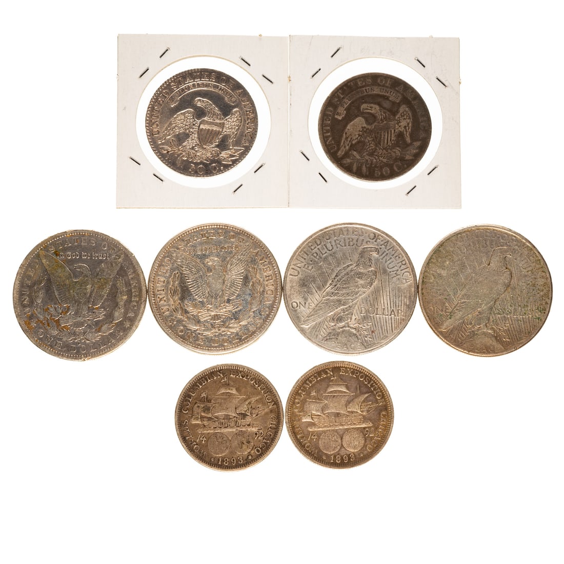 Larger US Type Coins Including Two Bust Halves - 2