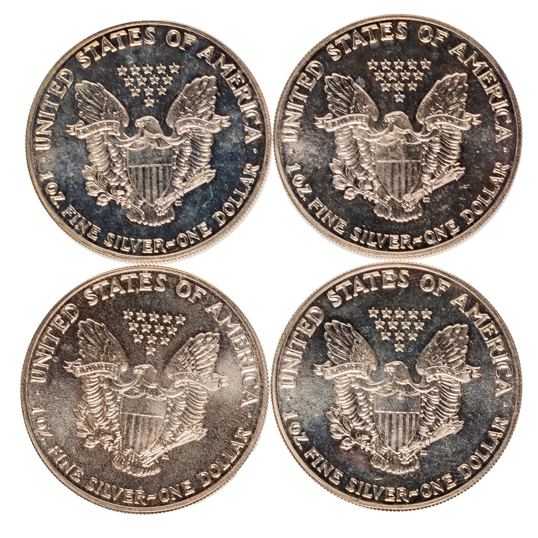Four 1986 Silver Eagles - Better Date - 2