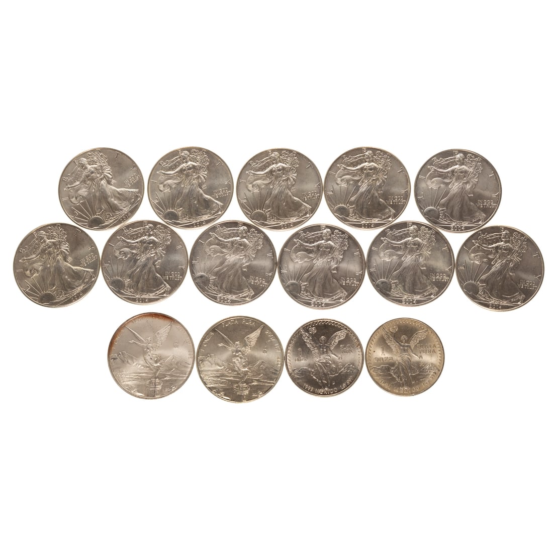 11 U.S. Silver American Eagles + Four Libertads (1 of 4)