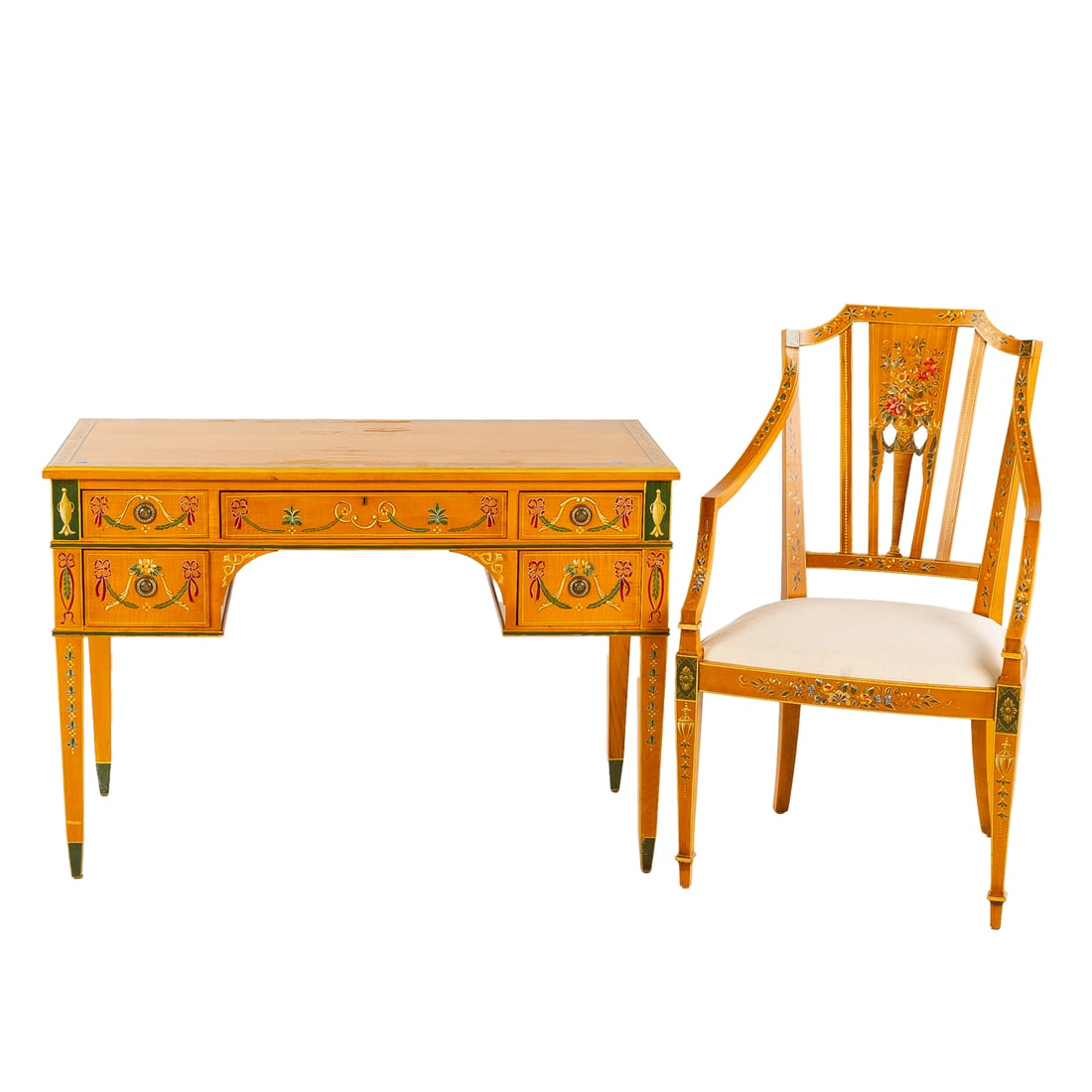 South Hampton Adam Style Writing Desk & Chair (1 of 9)