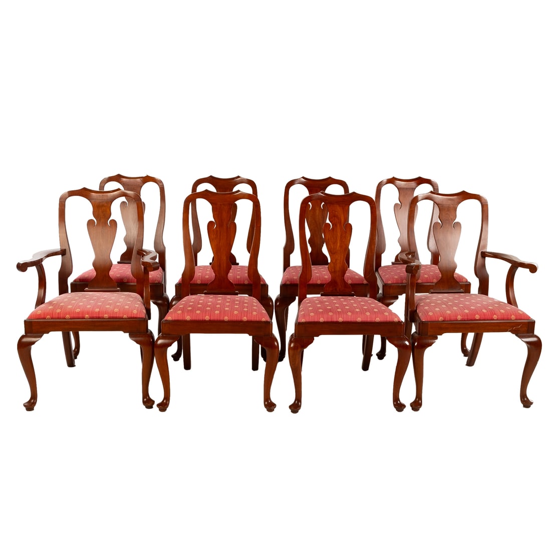 Eight Henkel Harris Queen Anne Style Dining Chairs (1 of 4)