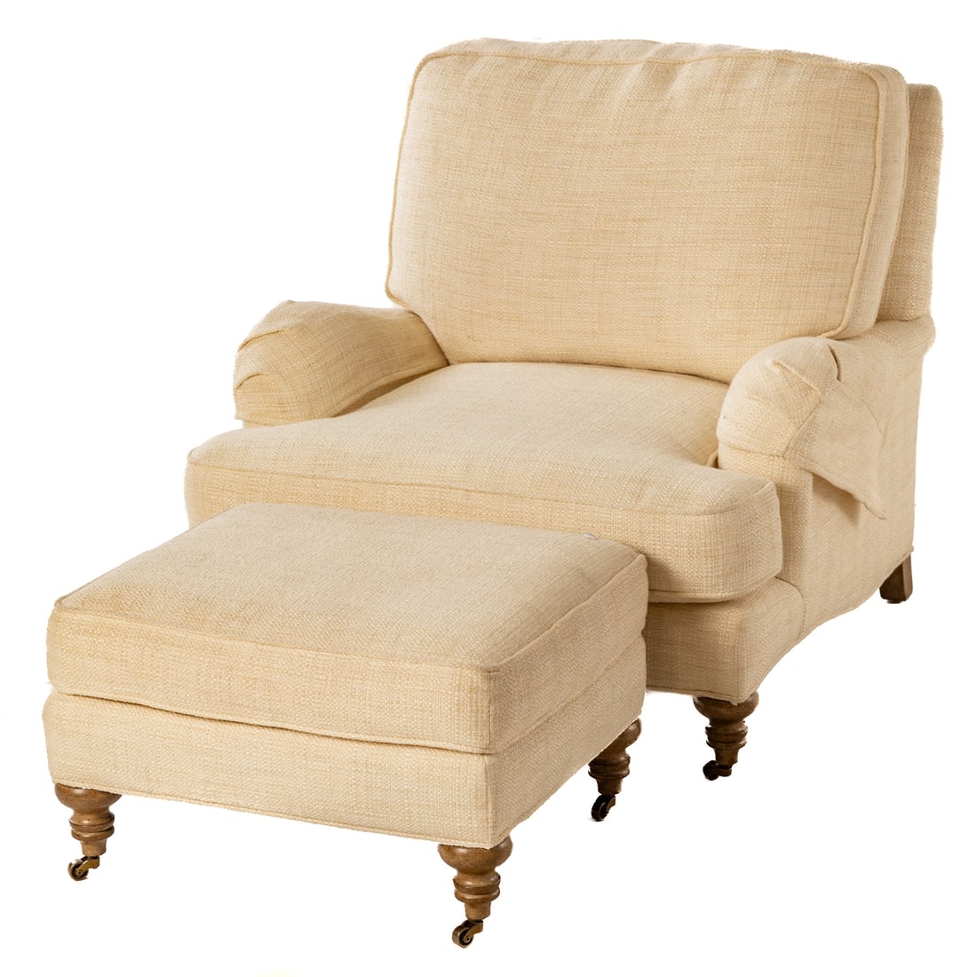 Wesley Hall Upholstered Club Chair & Ottoman (1 of 4)