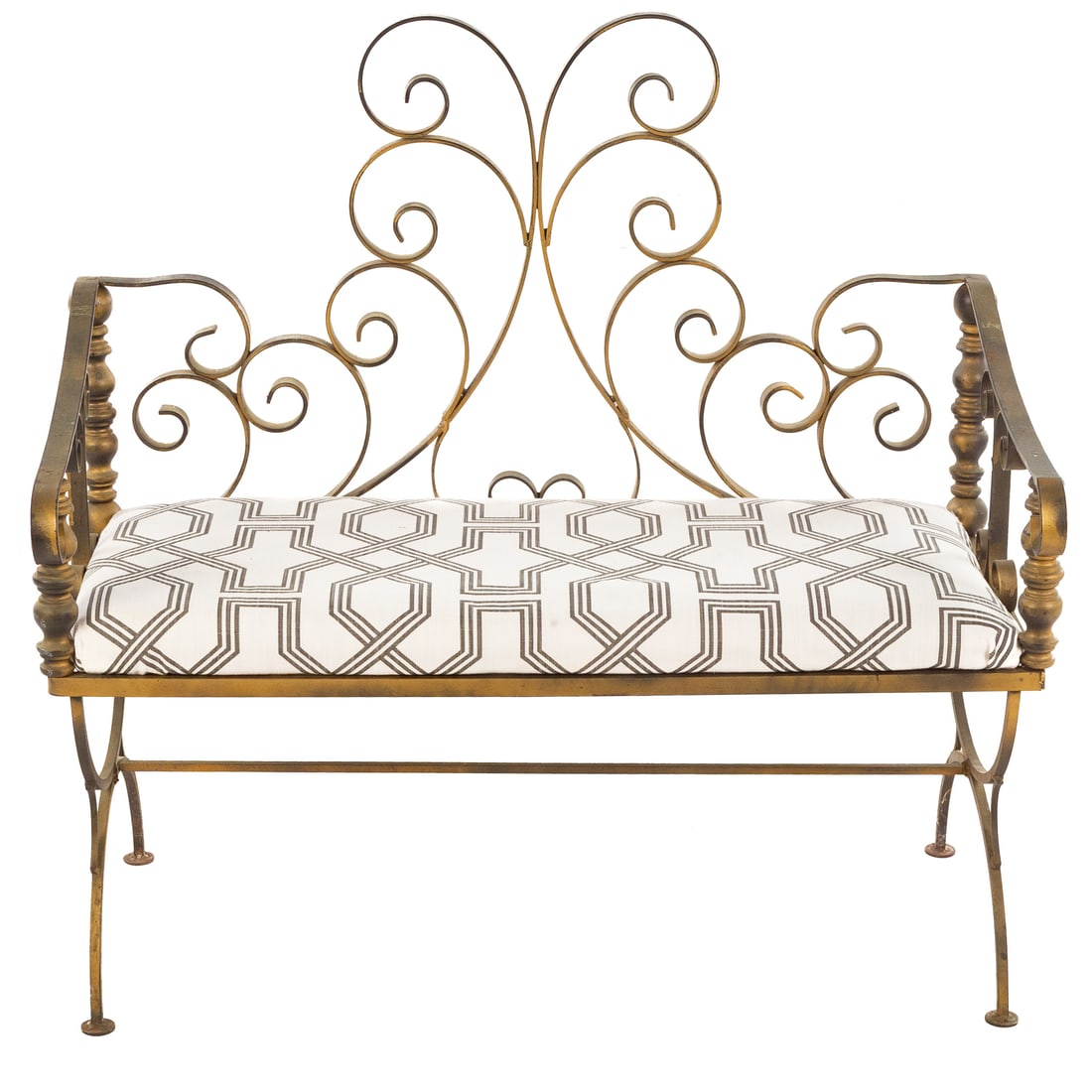 Victorian Style Distressed Metal Bench (1 of 3)
