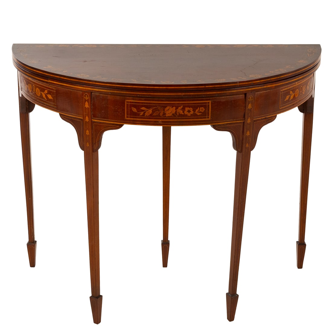 Dutch Marquetry Inlaid Flip Top Games Table (1 of 4)