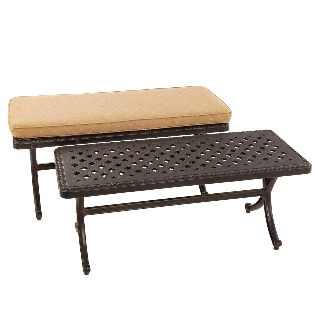 A Pair of Metal Outdoor Patio Benches (1 of 4)