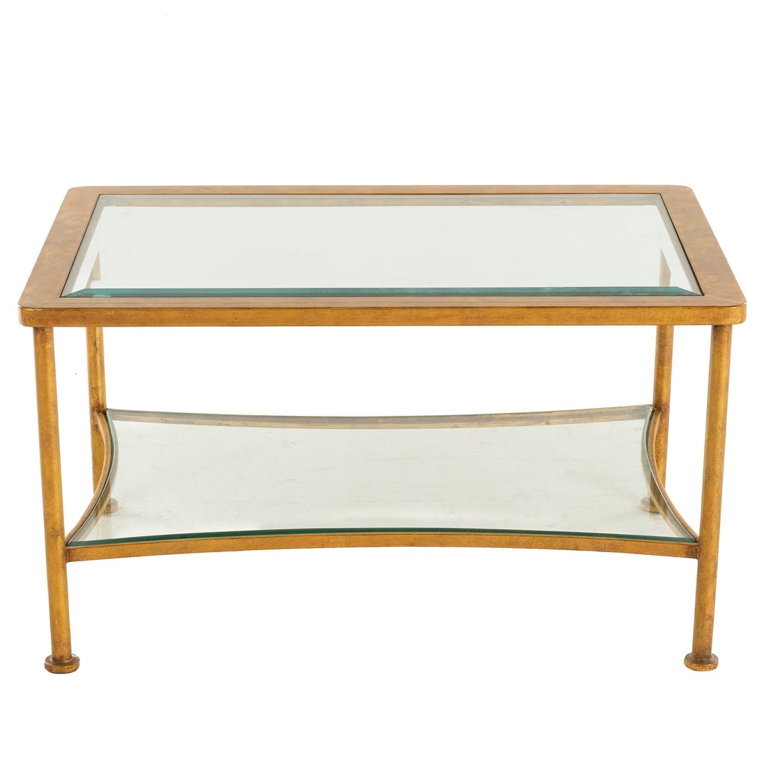 Contemporary Gilt Metal & Glass Cocktail Table (1 of 3)