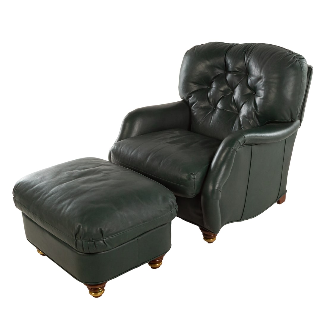 Leathercraft Leather Club Chair & Ottoman (1 of 5)