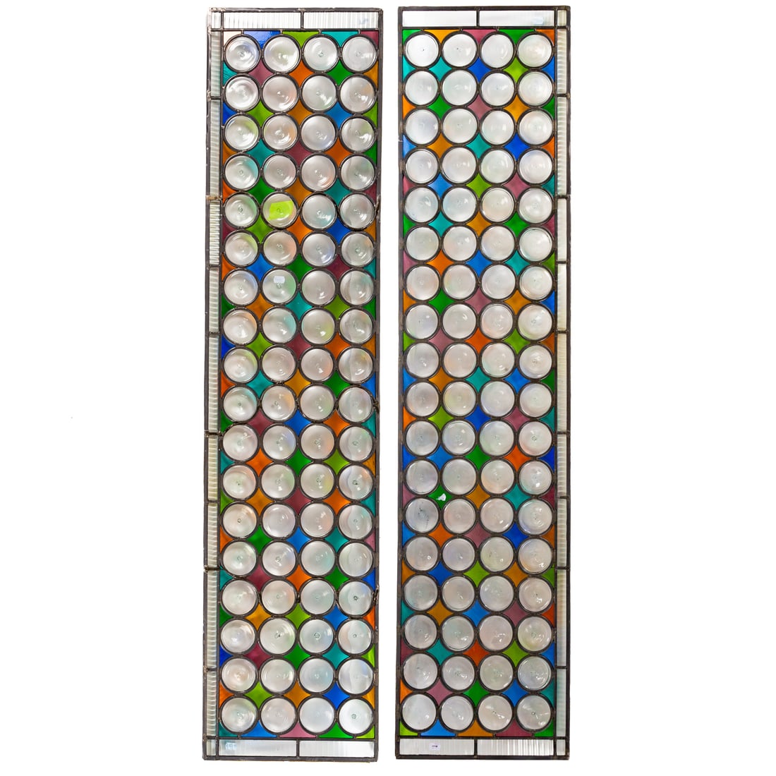 A Pair of Stained & Leaded Glass Window Panels (1 of 7)