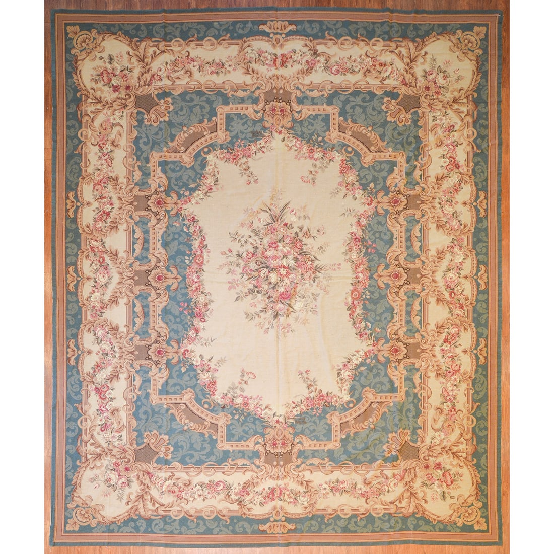 Floral Needlepoint Carpet, China, 10.9 x 12.7 (1 of 6)