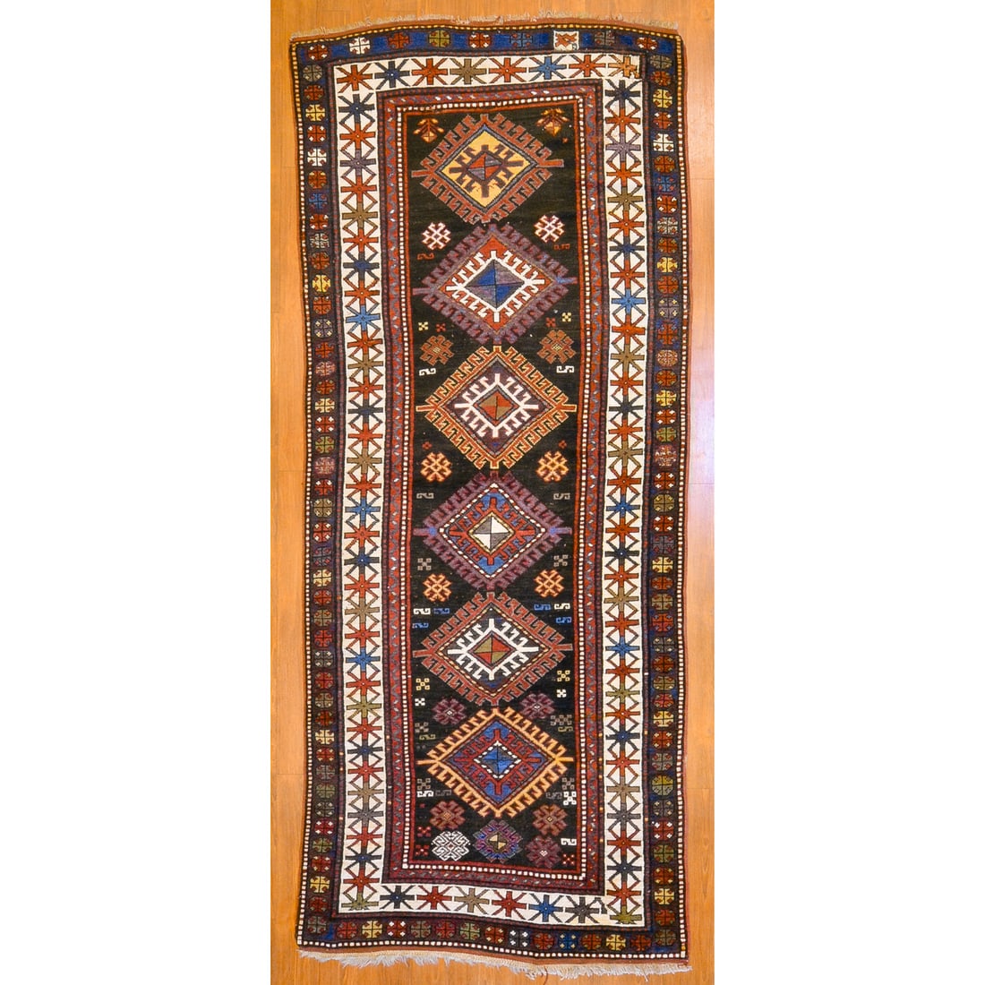 Antique Kazak Runner, Caucasus, 3.9 x 9.7 (1 of 9)