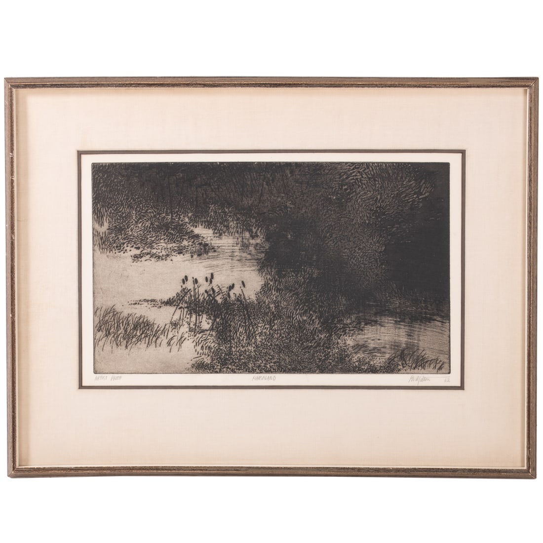 Peter Milton. "Marshland," etching (1 of 5)
