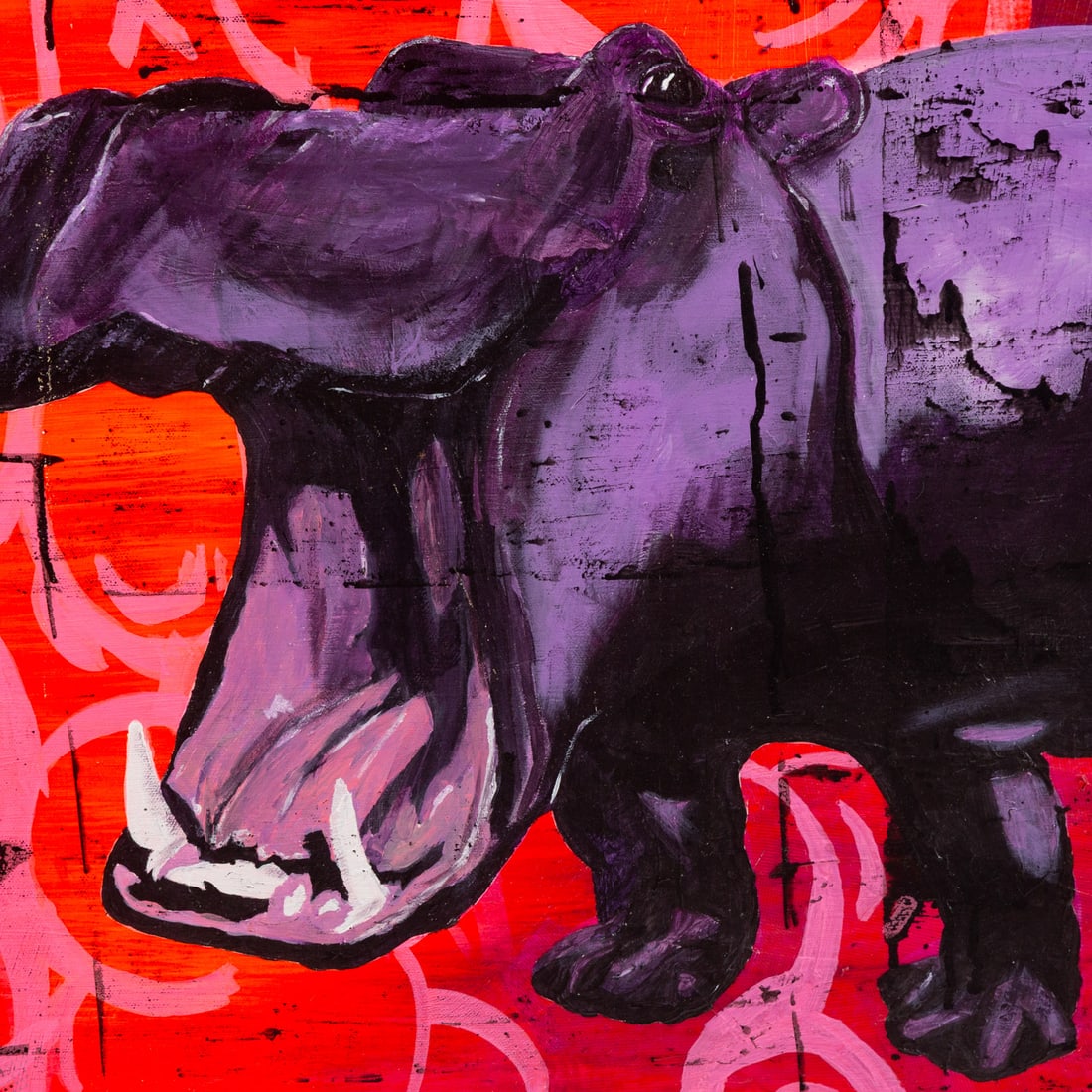 Watson Scribbles. Hippo, mixed media - 4