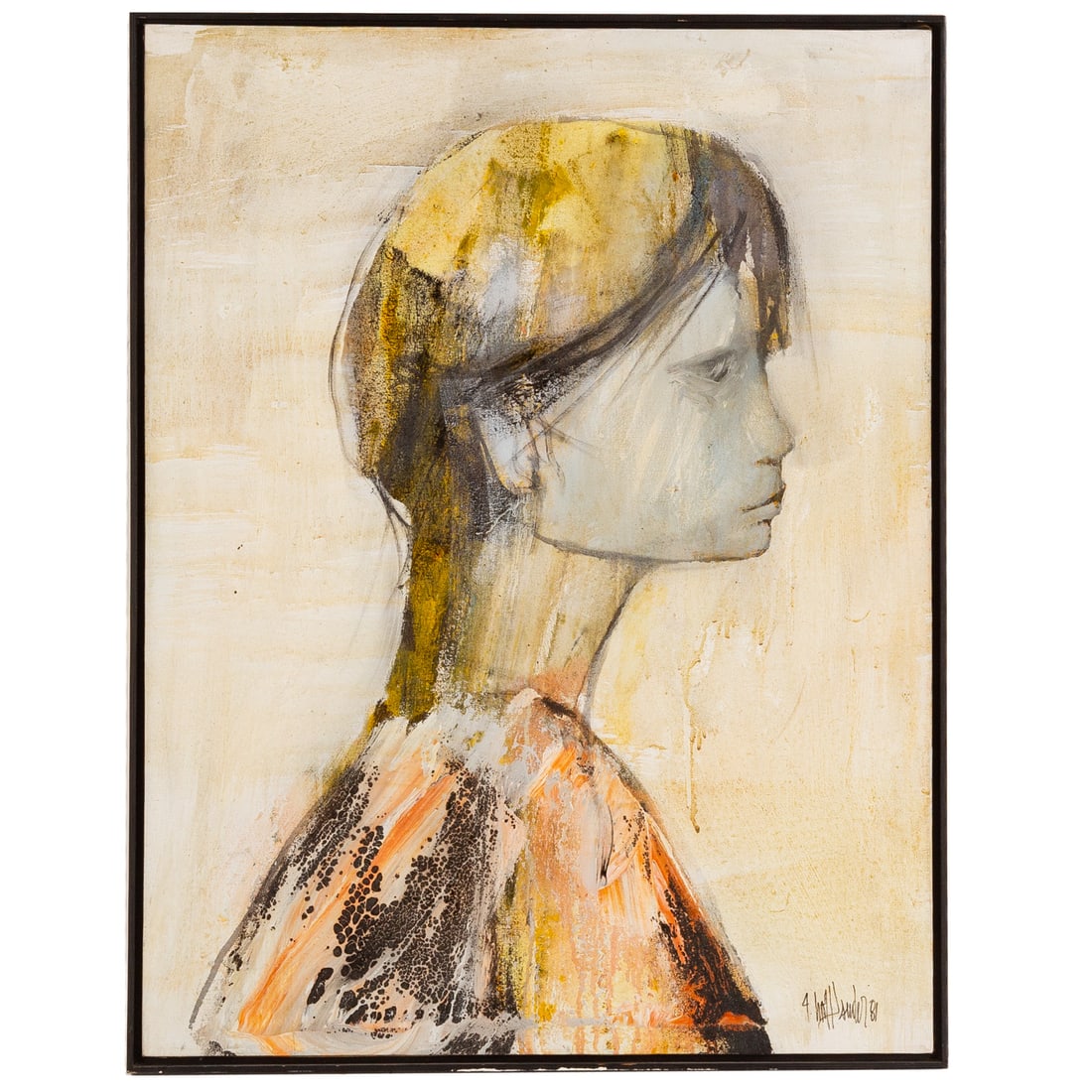 Gino F. Hollander. Portrait of a Boy, oil: (American, 1924-2015) Oil on canvas, 1978, signed "Gino Hollander" lr, sight size: 39 x 30 in., framed size: 40 1/4 x 31 1/4 in. Provenance: From a private collection, Washington, DC