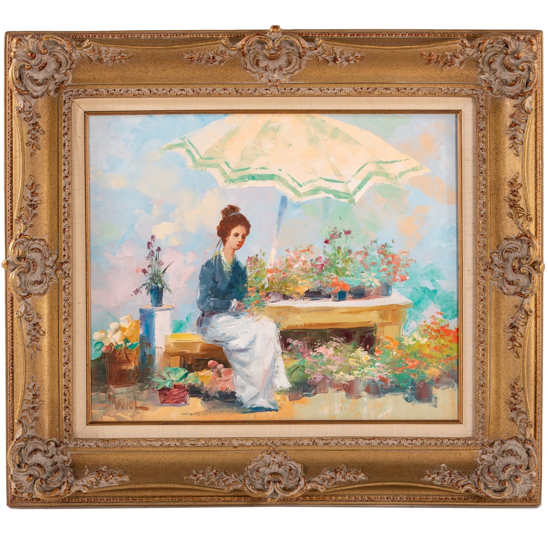 John Adamos Manol. The Flower Seller, oil (1 of 4)