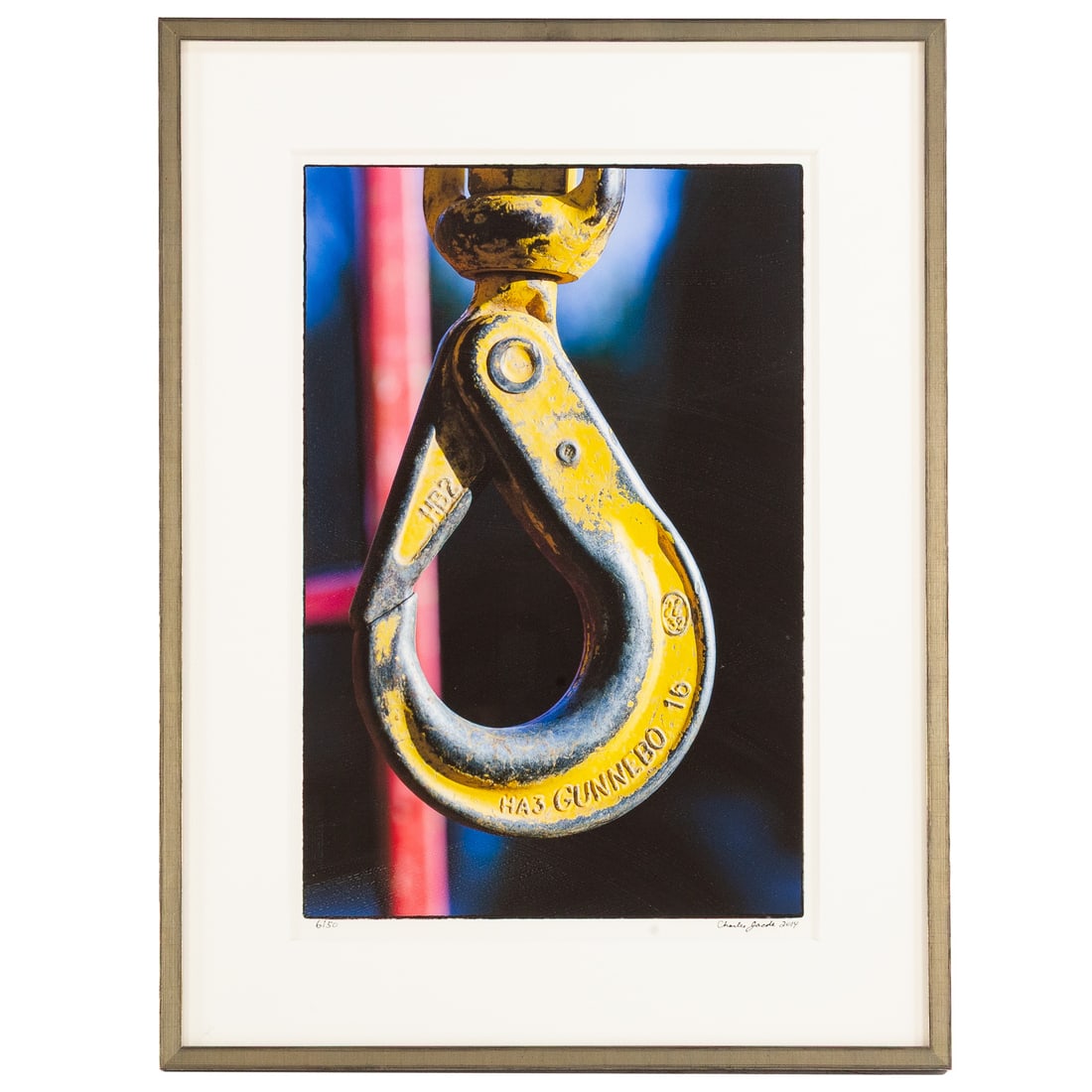 Charles Jacobs. Well Drilling Rig Crane," photograph: (American, 20th/21st century) Color photograph, ed. 6/50, signed and dated "Charles Jacobs, 2014" lr, sight size: 20 1/2 x 13 1/2 in., framed size: 27 1/2 x 20 1/2 in. Provenance: From a private