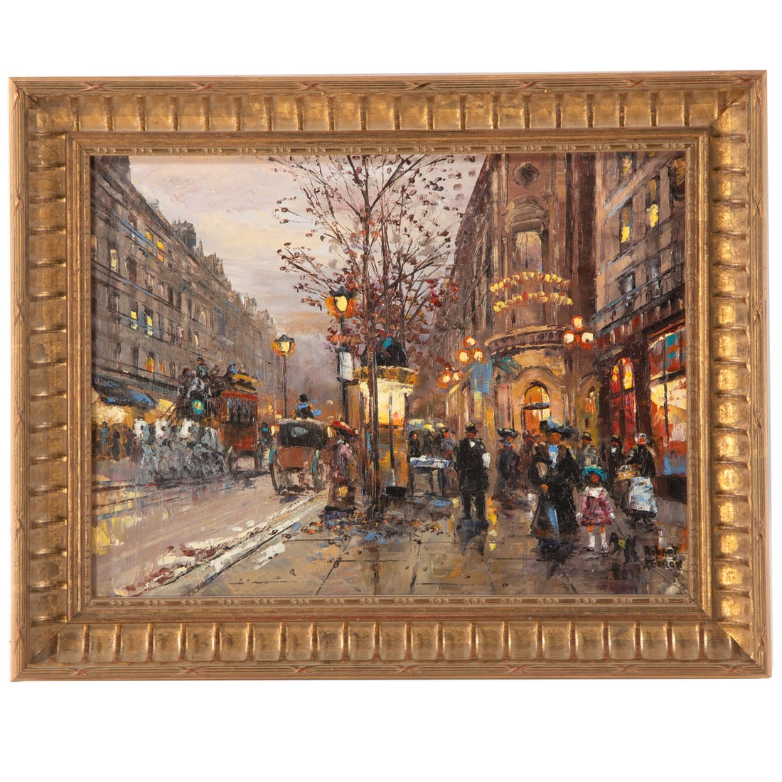 Robert Lebron. Paris Street Scene, oil (1 of 5)