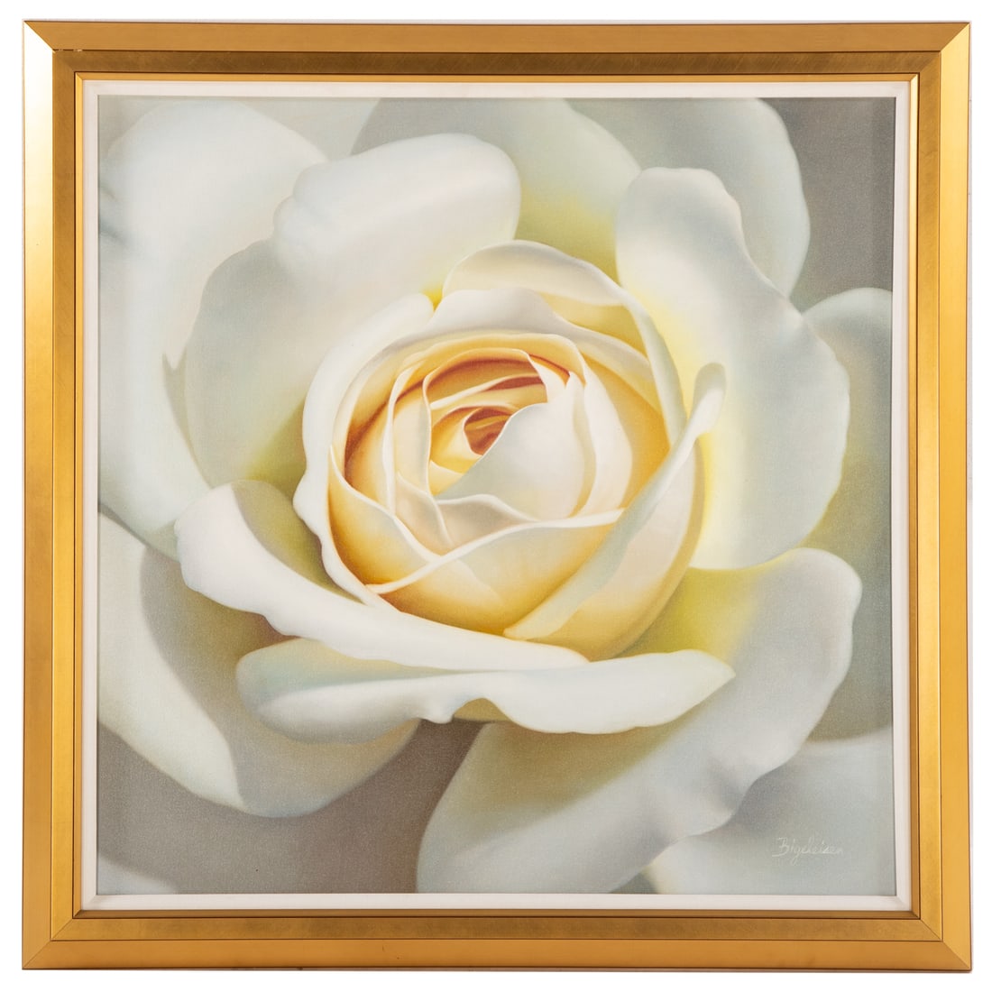 Deborah Bigelesien. "Sun Kissed 12," oil: (American, 20th/21st century) Oil on canvas, signed "Bigelesien" lr, signed and titled on verso, 30 x 30 in., framed size: 35 x 35 in. Provenance: From a private Maryland collection