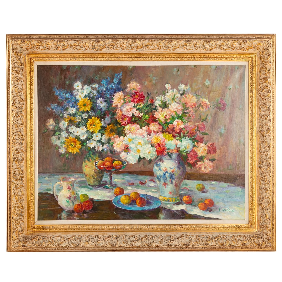 E. Janesco. Tabletop Still Life, oil (1 of 4)