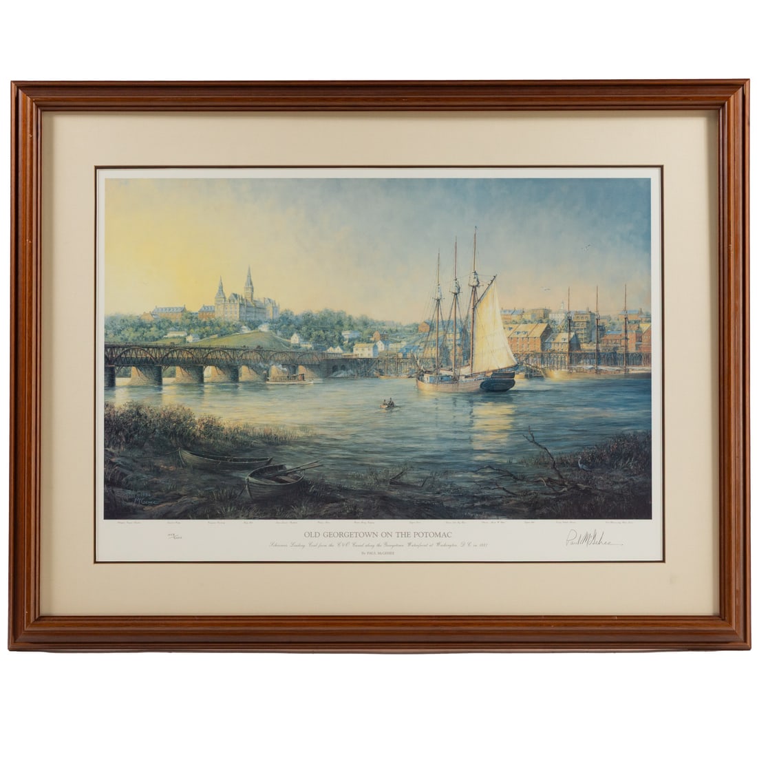 Paul McGehee."Old Georgetown on the Potomac," lithograph (1 of 8)