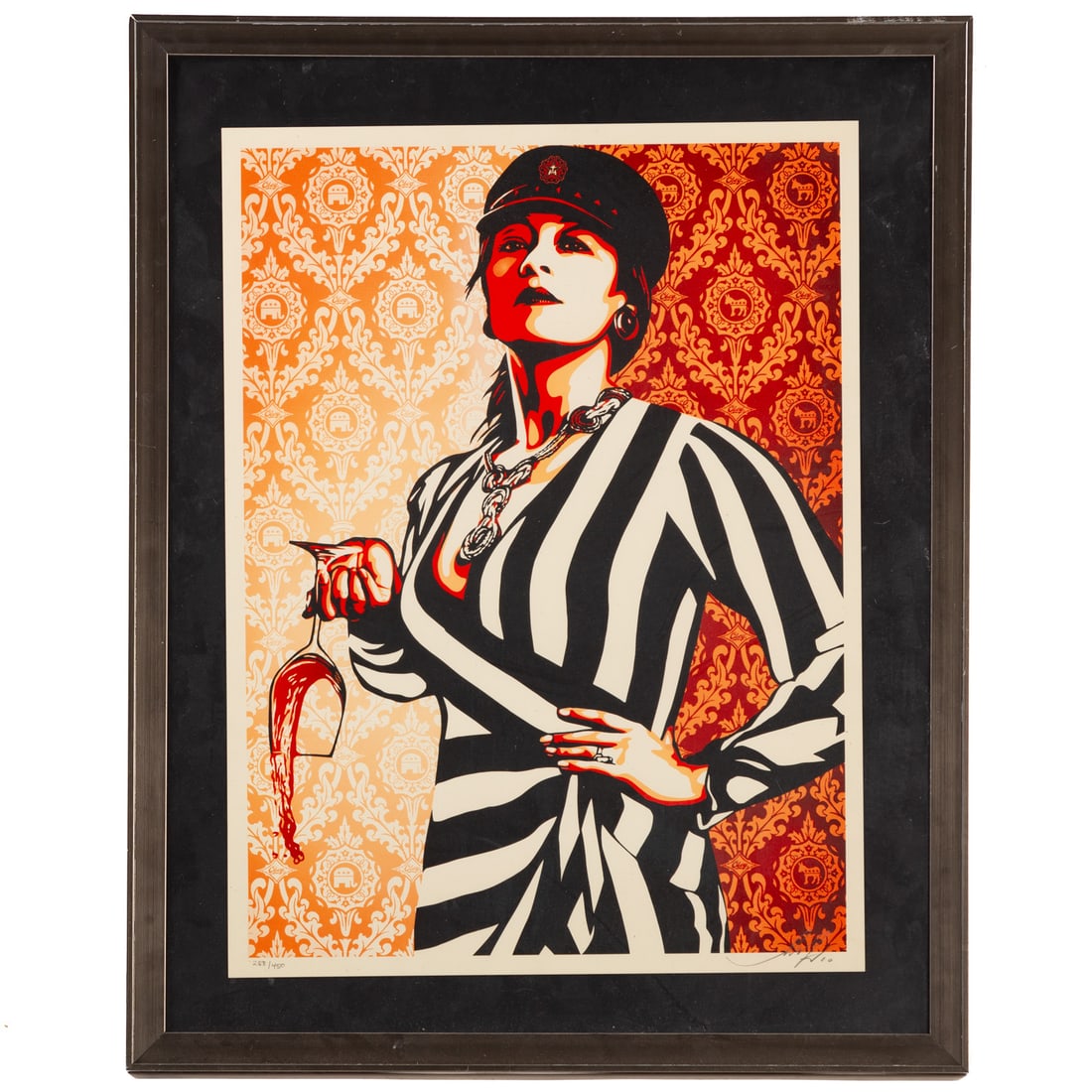 Shepard Fairey. "These Parties Disgust Me," screenprint: (American, b. 1950) Screenprint in colors, 2010, ed. 288/450, pencil signed lr, on wove paper, published by Obey Giant, Los Angeles, CA, sheet size: 24 x 18 in., framed size: 29 1/2 x 24 in.