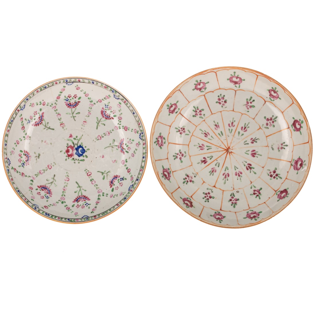 Two Chinese Export Famille Rose Porcelain Low Bowls (1 of 4)