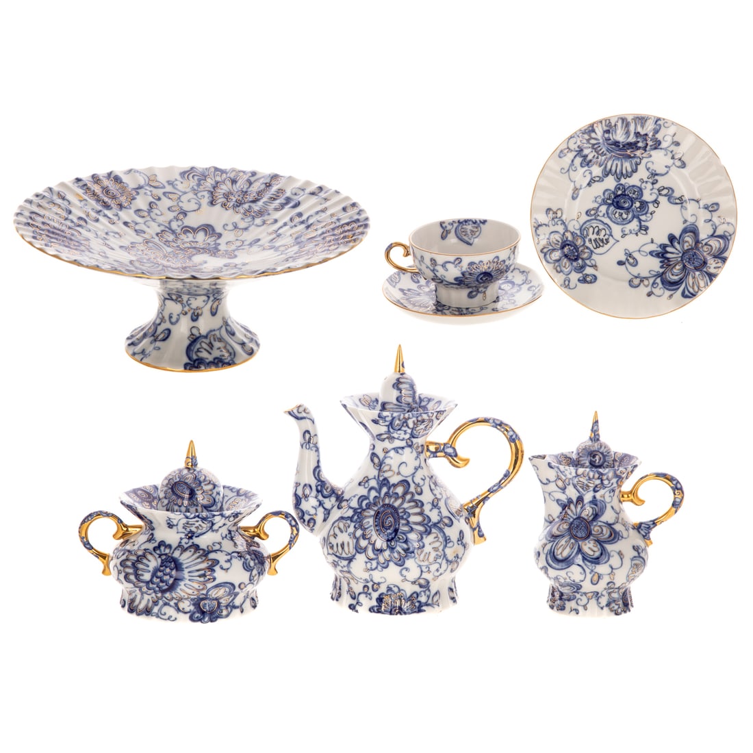 Russian Imperial Lomonosov "Singing Garden" Tea Set (1 of 5)