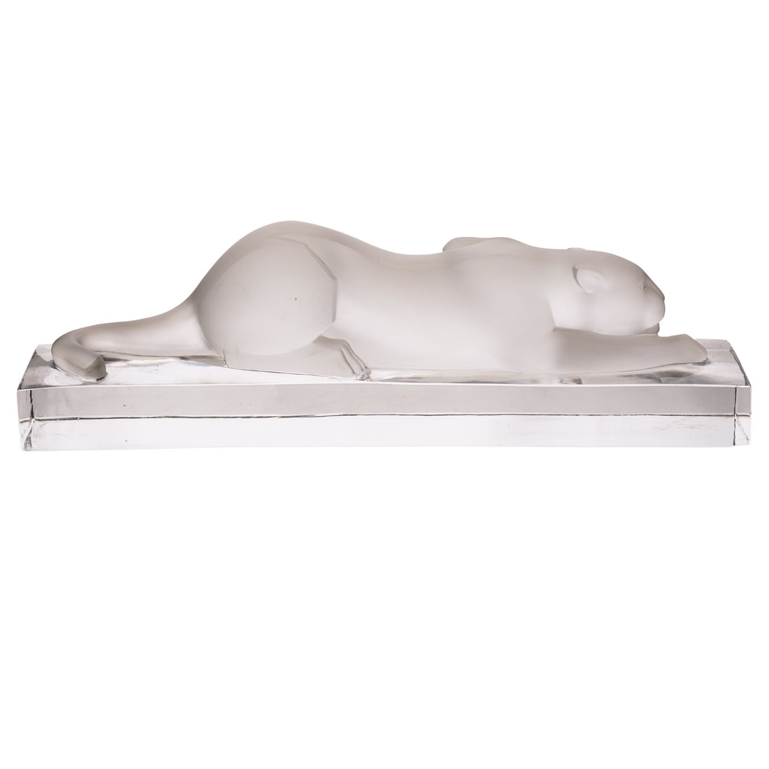 A Large Baccarat Crystal Crouching Panther (1 of 5)