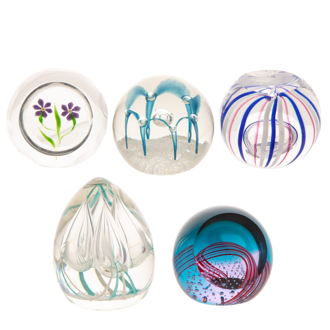 Five Caithness Art Glass Paperweights (1 of 5)
