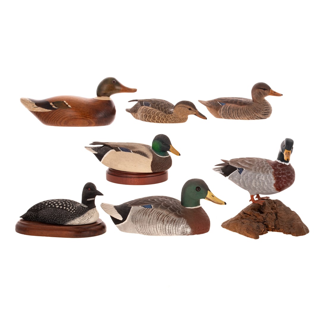 Seven Carved Wood Duck Decoys (1 of 3)