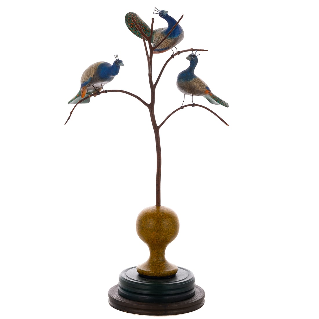 A Ken Kirby Folk Art Carved Wood Bird/Peacock Tree (1 of 4)