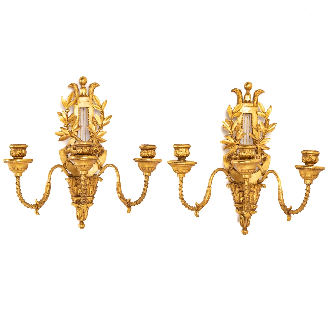 A Pair of Louis XVI Style Giltwood Wall Sconces (1 of 3)
