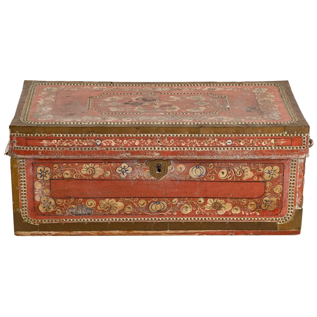 A Chinese Wood & Leather Trunk (1 of 3)