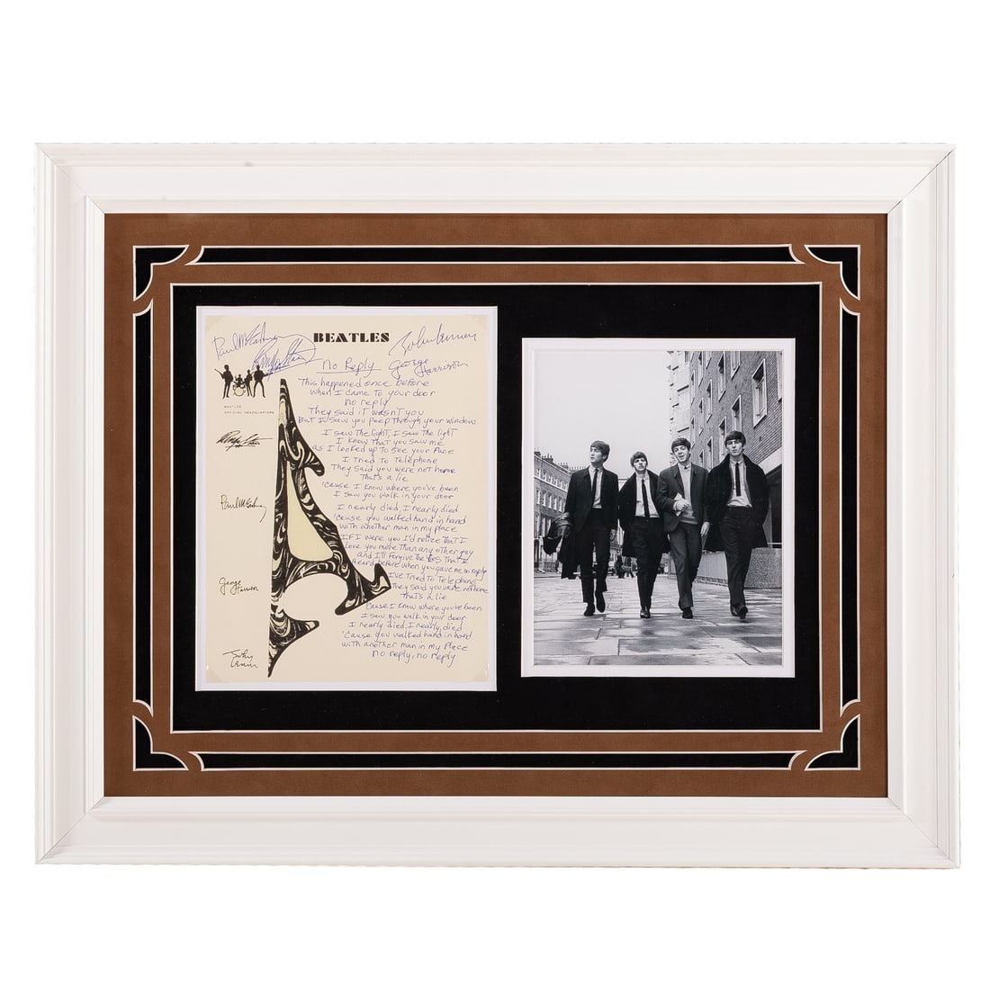 A Beatles Signed Lyric Sheet for "No Reply" (1 of 3)