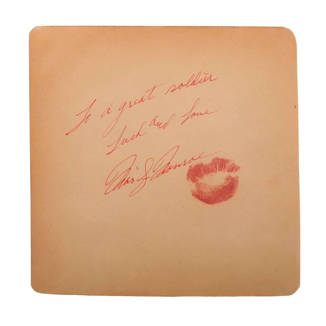 Marilyn Monroe Note to a "Great Soldier" (1 of 3)