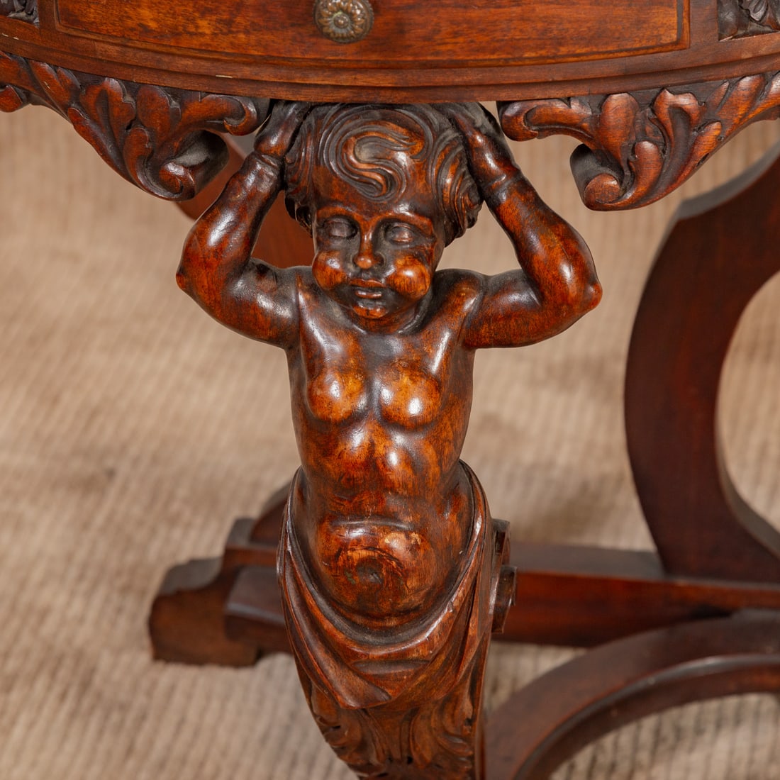 Continental Style Marble Top Side Table - 2