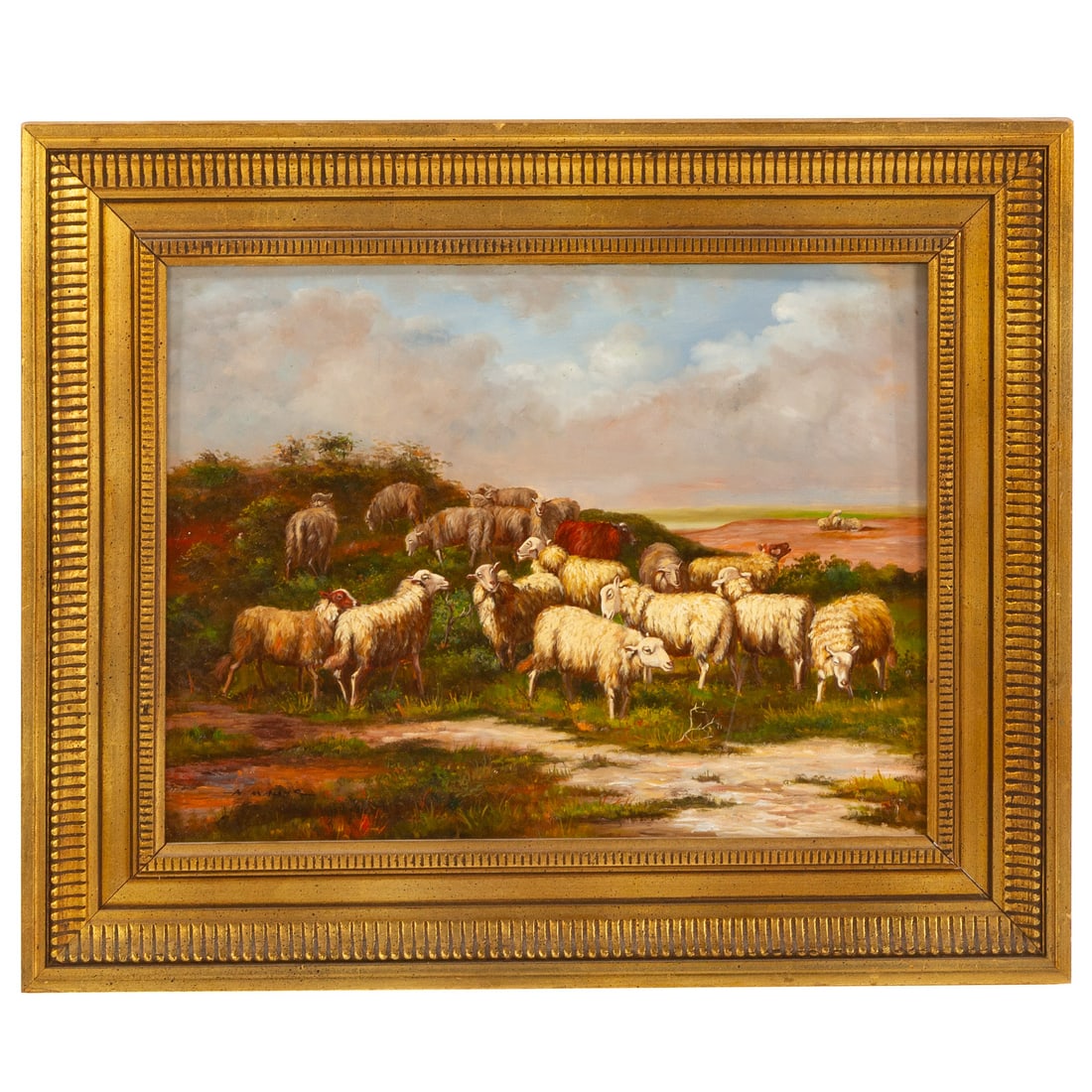 20th Century. Pastoral Landscape with Sheep, oil (1 of 4)