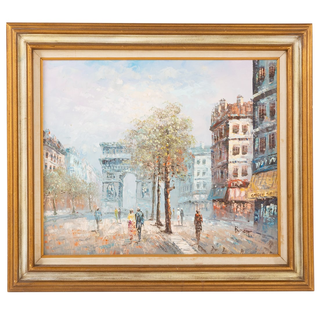 Continental School. Parisian Street Scene, oil (1 of 4)