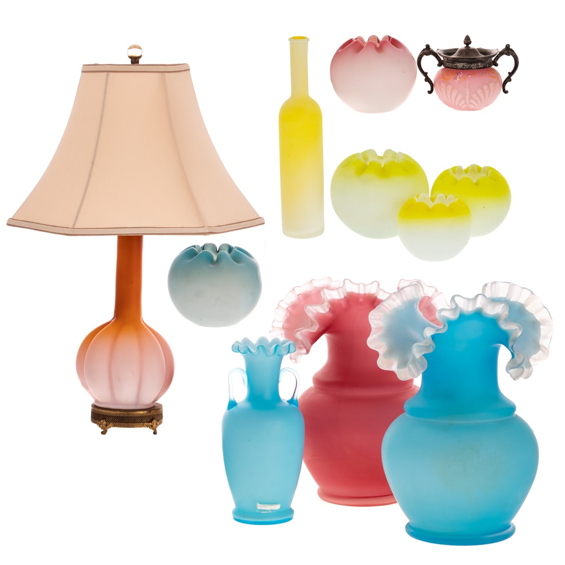 11 Monochromatic Cased Satin Glass Articles (1 of 6)