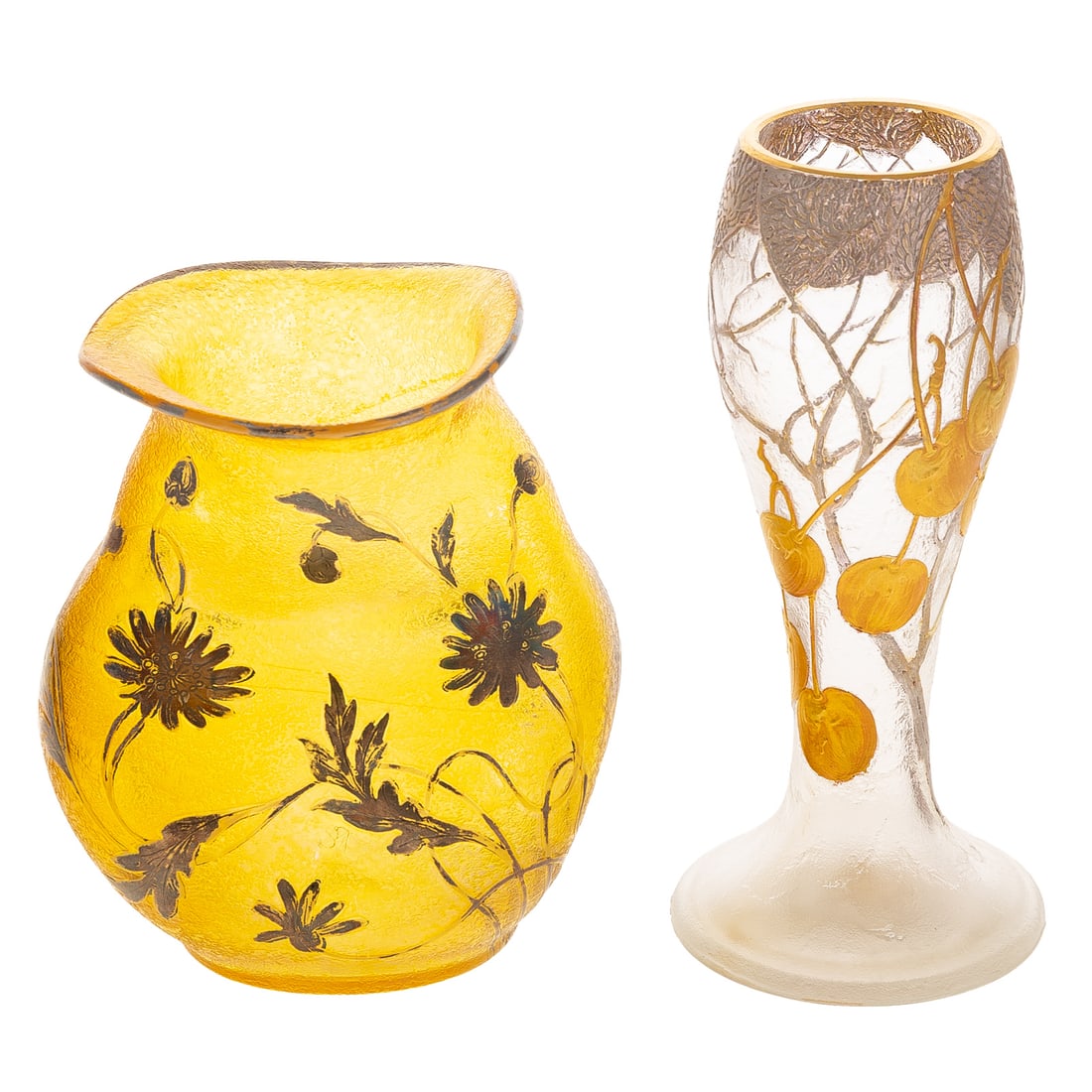 Mont Joye & Probably Loetz Two Glass Vases (1 of 4)