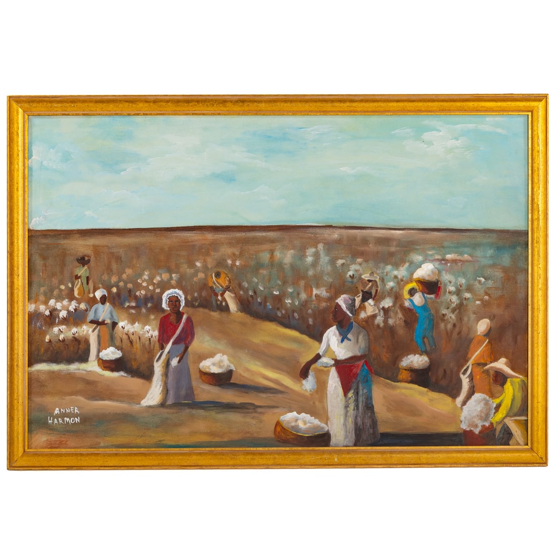 Anner Harmon. Fields, oil: (20th century) Oil on canvas, signed "Anner Harmon" ll, 24 x 36 in., framed size: 26 3/4 x 38 1/2 in.