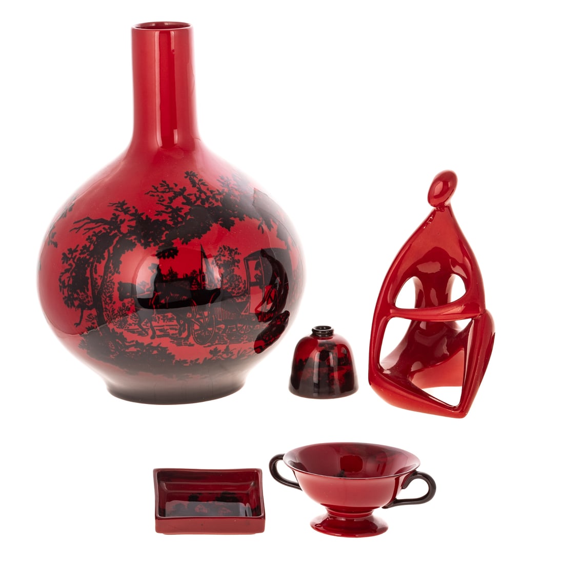 Four Royal Doulton Flambe Glazed Vessels (1 of 3)