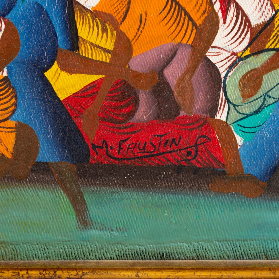 M Faustin. Packed Crowd, oil - 3