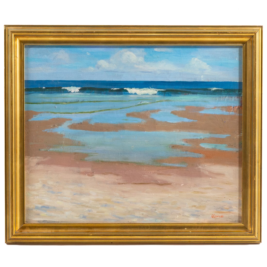 John Douglas Lawley. Tidal Scene, oil: (Canadian, 1906-1971) Oil on board, signed lr, sight size: 17 1/2 x 21 1/2 in., framed size: 21 1/4 x 25 1/2 in.