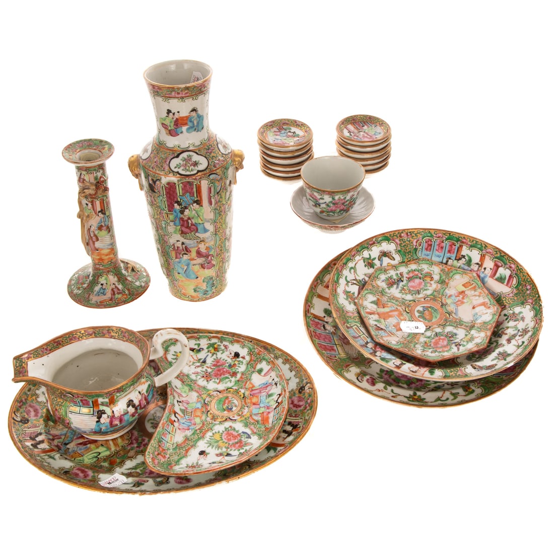 Chinese Rose Medallion Parcel Gilt Table Wares (1 of 5)
